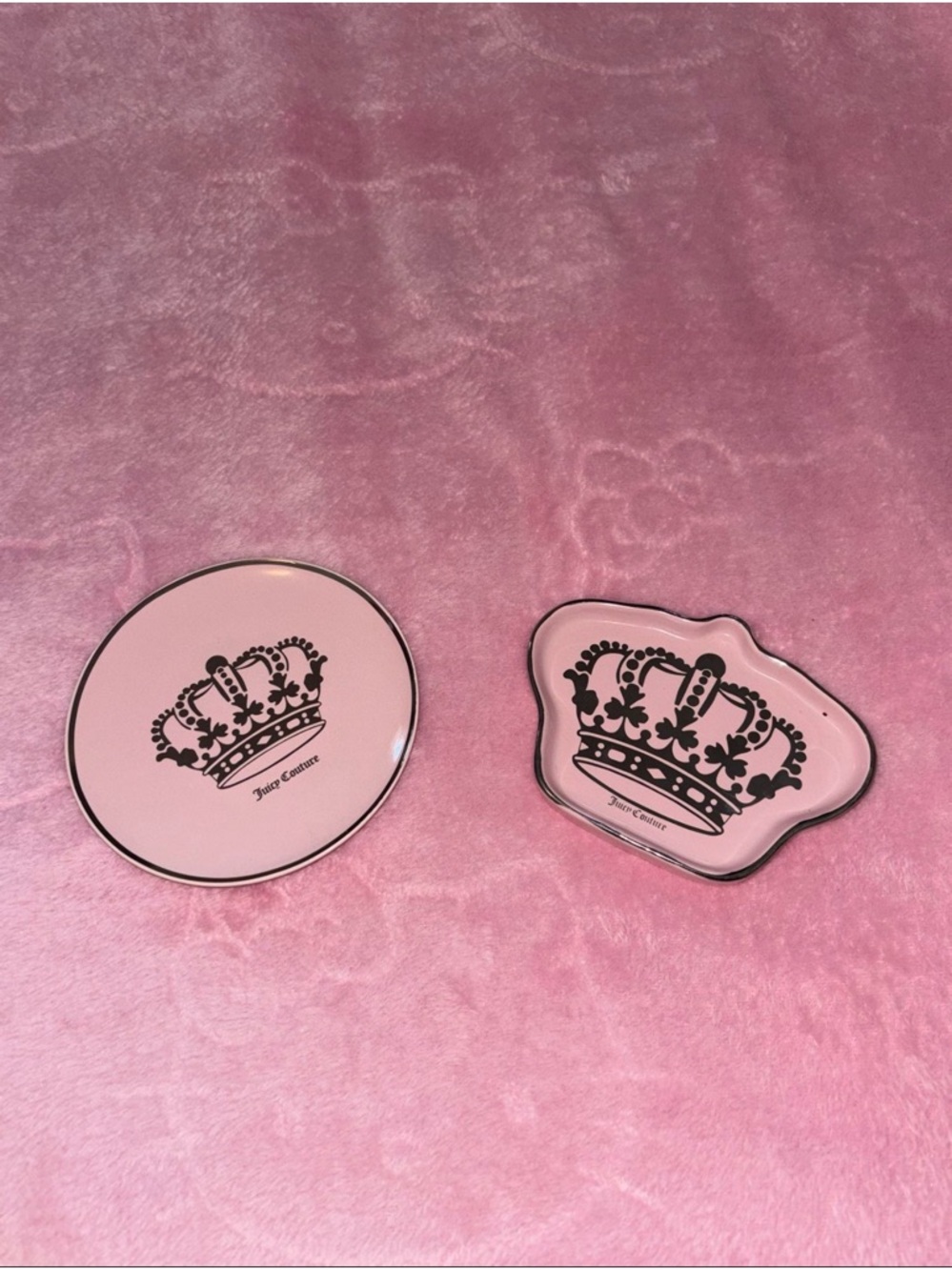 Juicy Couture Pink Crown Trinket Dishes Set